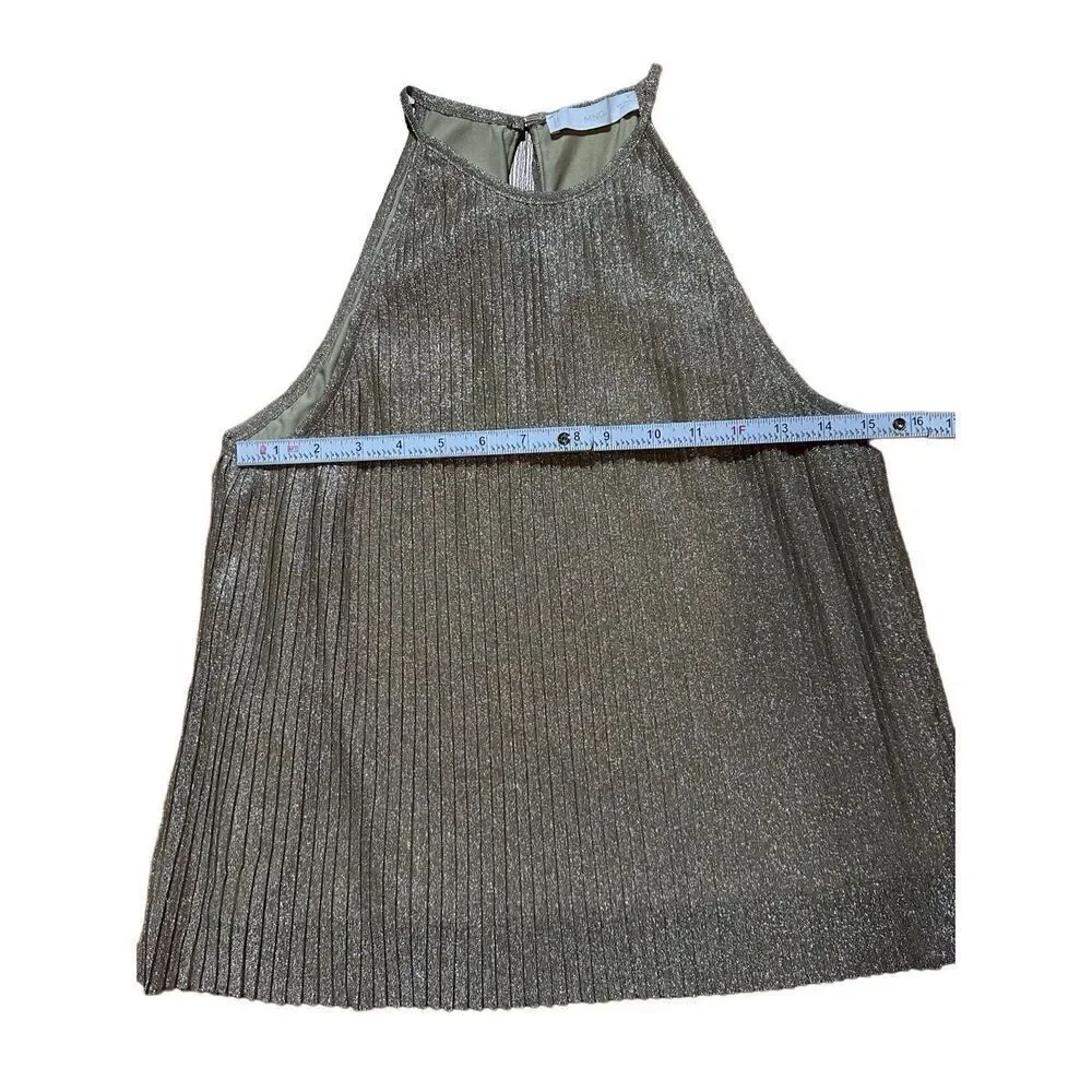 MNG women’s Gold Silver‎ Textured shimmer metallic tank blouse sz M
